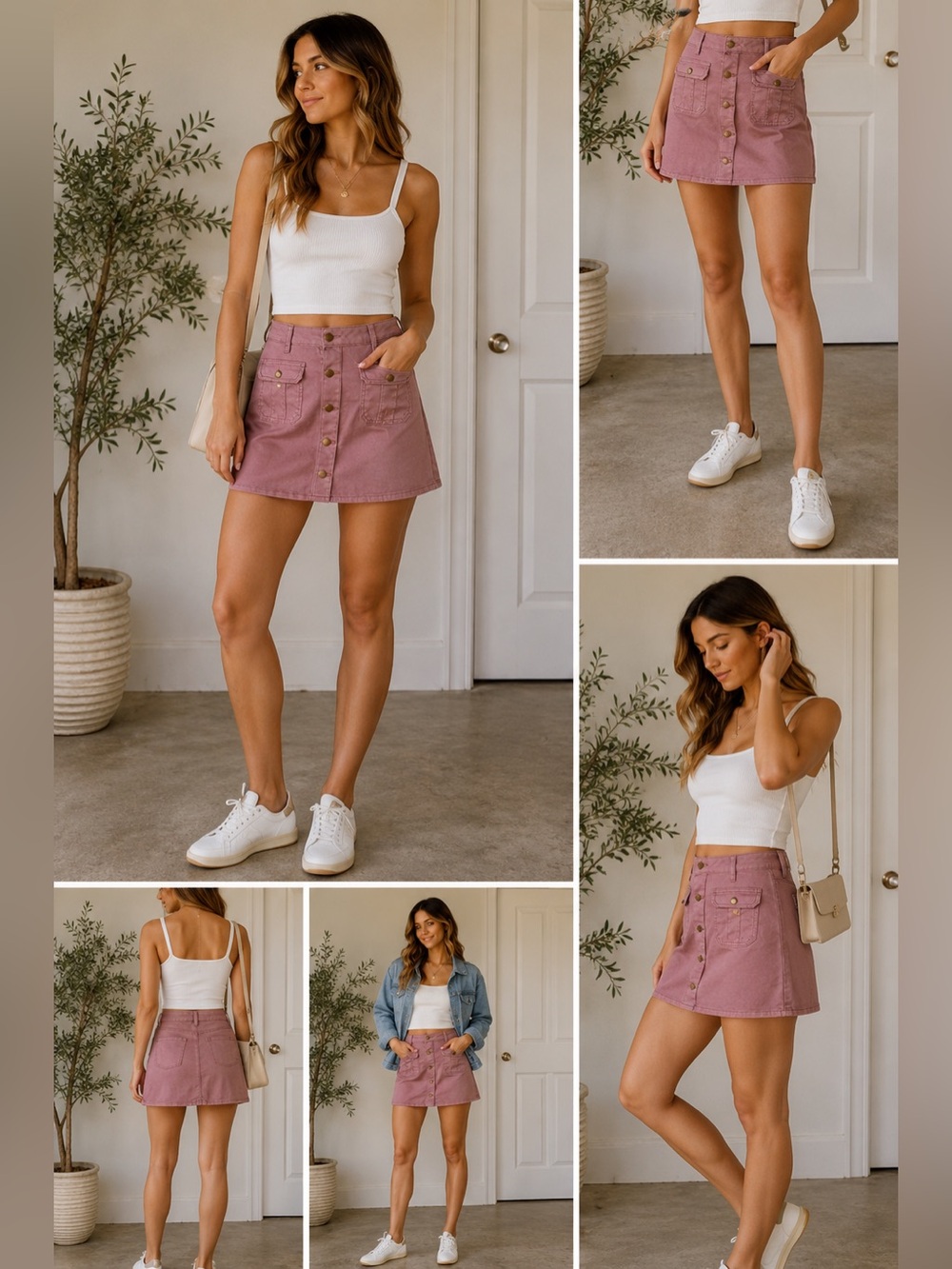 Millennial Rose Mauve Altar’d State Mini Skirt
